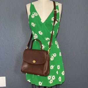 Coach Brown Leather Top-Handle Satchel with Adjustable Strap